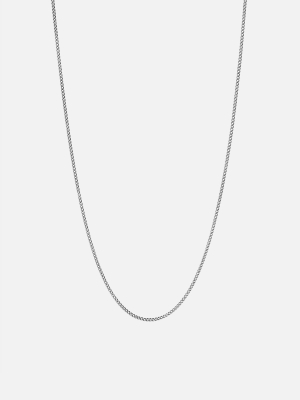 1.3mm Cuban Chain Necklace, Sterling Silver