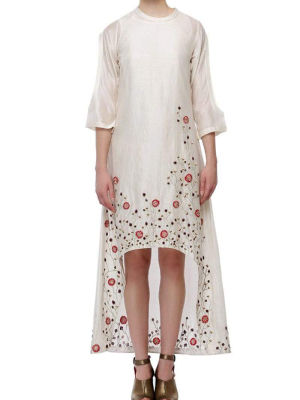 Asymmetric Embroidered Dress