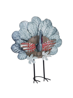 Transpac Metal 17 In. Silver Halloween Standing Turkey Decor