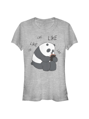 Junior's We Bare Bears Panda Internet Likes T-shirt