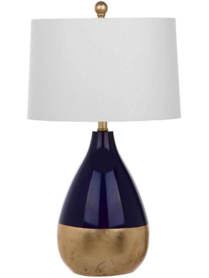 Kiara Table Lamp Navy/gold (set Of 2)