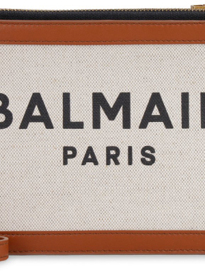 Balmain B-army 26 Logo Printed Clutch Bag