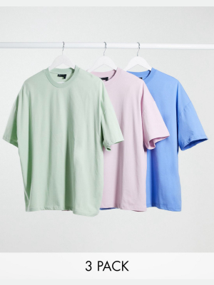 Asos Design 3 Pack Oversized T-shirt