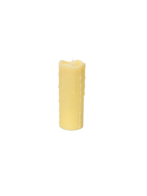 Melrose 7" Prelit Led Simplux Flameless Wax Pillar Candle With Moving Flame - Ivory