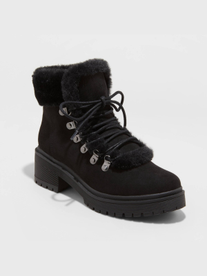 Women's Betsy Faux Fur Hiking Boots - A New Day™