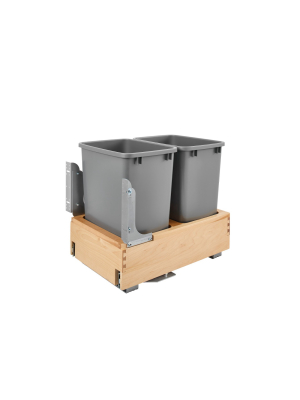 Rev-a-shelf 4wcbm-18dm-2 Double 35-quart Pull Out Waste Trash Containers, Grey