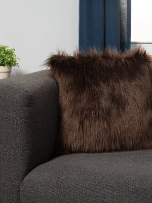 18"x18" Greer Whisk Faux Fur Decorative Throw Pillow - Surefit