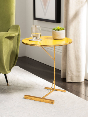 Sionne Round C Table Yellow/gold - Safavieh