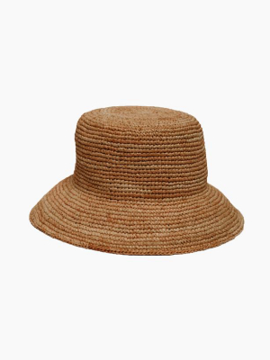 Cannes Straw Bucket Hat - Carmel