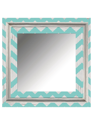 20.5" X 20.5" Blue Stripes Decorative Mirror - Ptm Images