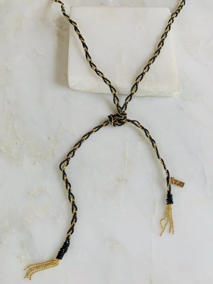 Lyra Necklace/bracelet, Black & Gold