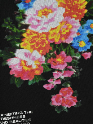 Msgm Floral Print Detail Hoodie