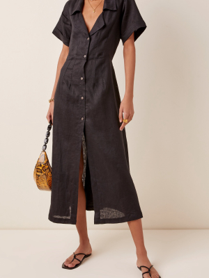 Elia Linen Midi Shirt Dress