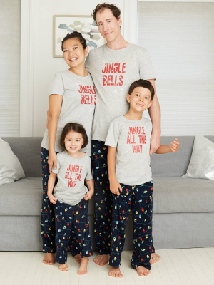 Men's Big & Tall Holiday "jingle Bells" Matching Family Pajama T-shirt - Wondershop™ Gray