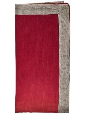 Kim Seybert Dip Dye Napkins In Cranberry & Orange – Set Of 4