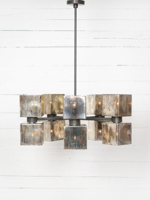 Ava Large Chandelier-aged Metallic Glass