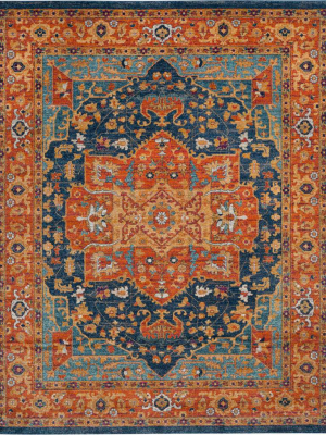 Evoke Blue/orange Area Rug