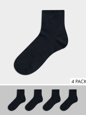 Only & Sons 4 Pack Ankle Sock In Navy