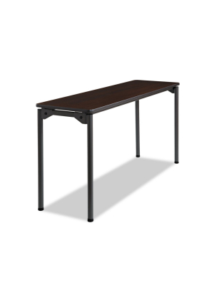 Iceberg Maxx Legroom Rectangular Folding Table 60w X 18d X 29-1/2h Walnut/charcoal 65874