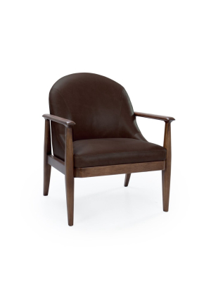 Elena Leather Chair, Mocha