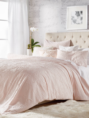 Medallion Solid Duvet Set Blush - Microsculpt