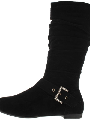 Smartty001 Black Su Slouchy Mid Calf Boot