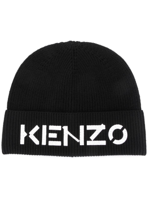 Kenzo Logo Print Beanie