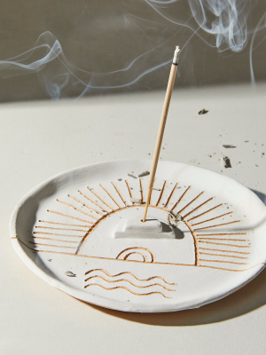 Curious Clay Sgraffito Incense Dish