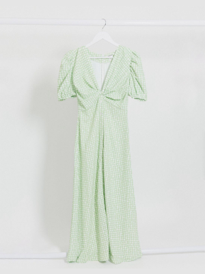 Glamorous Midi Tea Dress In Squiggle Check