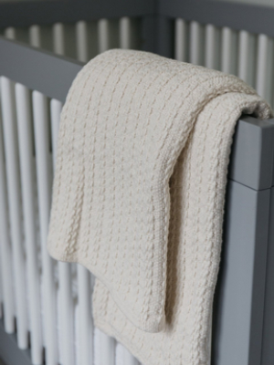 Evangeline Cable Knit Baby Blanket-natural