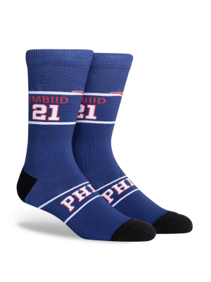 Nba Philadelphia 76ers Hi-wire Crew Socks - L