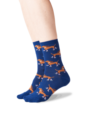 Women's Roller Skating Dogs Crew Socks