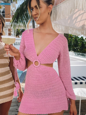 9.0 Swim Cleo Crochet Dress Pink