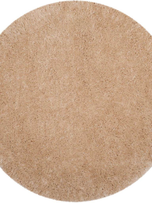 Polar Shag Light Beige Round Rug