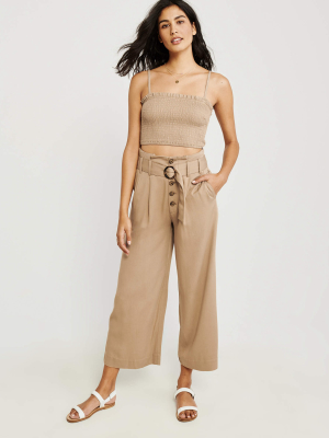 Belted Wide-leg Pants