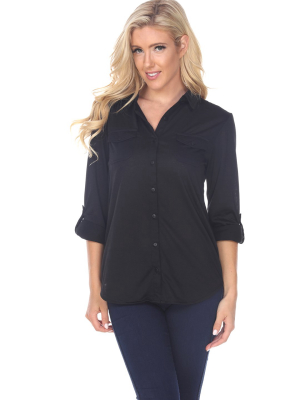 Skylar Stretchy Button Down Top