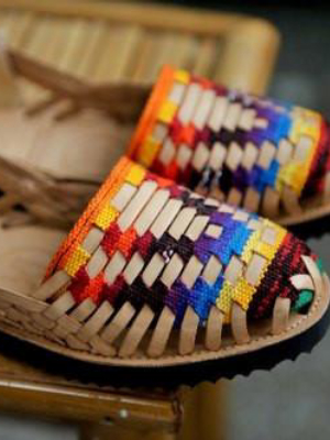 Woven Leather Huarache Sandals
