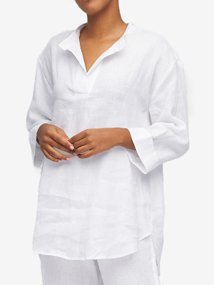 Slip On Top White Linen