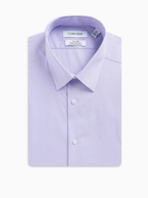 Slim Fit Purple Pattern Performance Non-iron Dress Shirt