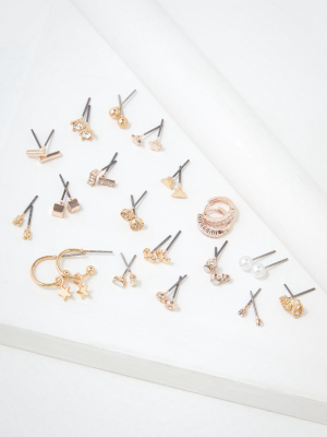 Aeo Rose Gold + Gold Stud Earrings 18-pack