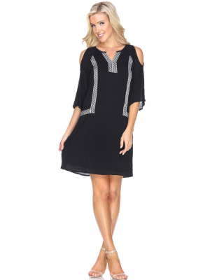 Marybeth V-neckline Embroidered Dress