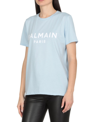 Balmain Logo Printed Crewneck T-shirt