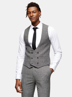 Heritage Gray Skinny Fit Double Breasted Suit Vest