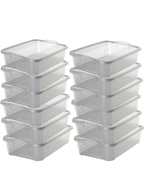 Life Story Clear Stackable Closet & Storage Box 34 Quart Containers, (12 Pack)