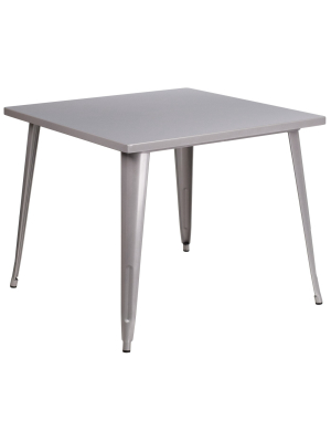 Flash Furniture Commercial Grade 35.5" Square Metal Indoor-outdoor Table