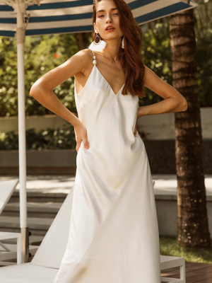 Slip On Dress With Pearls