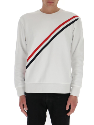 Thom Browne Rwb Stripe Crewneck Sweatshirt