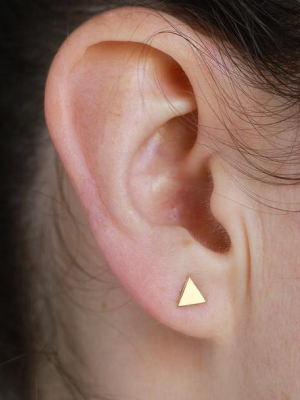 Melissa Joy Manning Triangle Studs In Yellow Gold