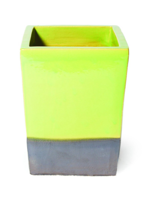 Ceramic Cube Planter In Various Colors By Bd Outdoor