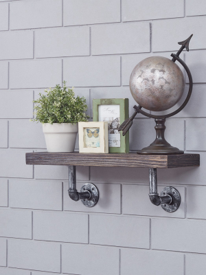 23.5" X 7.3" Industrial Pipe Wall Shelf - Danya B.